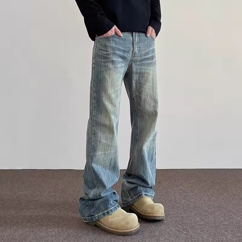 Japanese Brand Vintage style washed and aged casual micro flare jeans Size US 32 / EU 48 - 6 Thumbnail