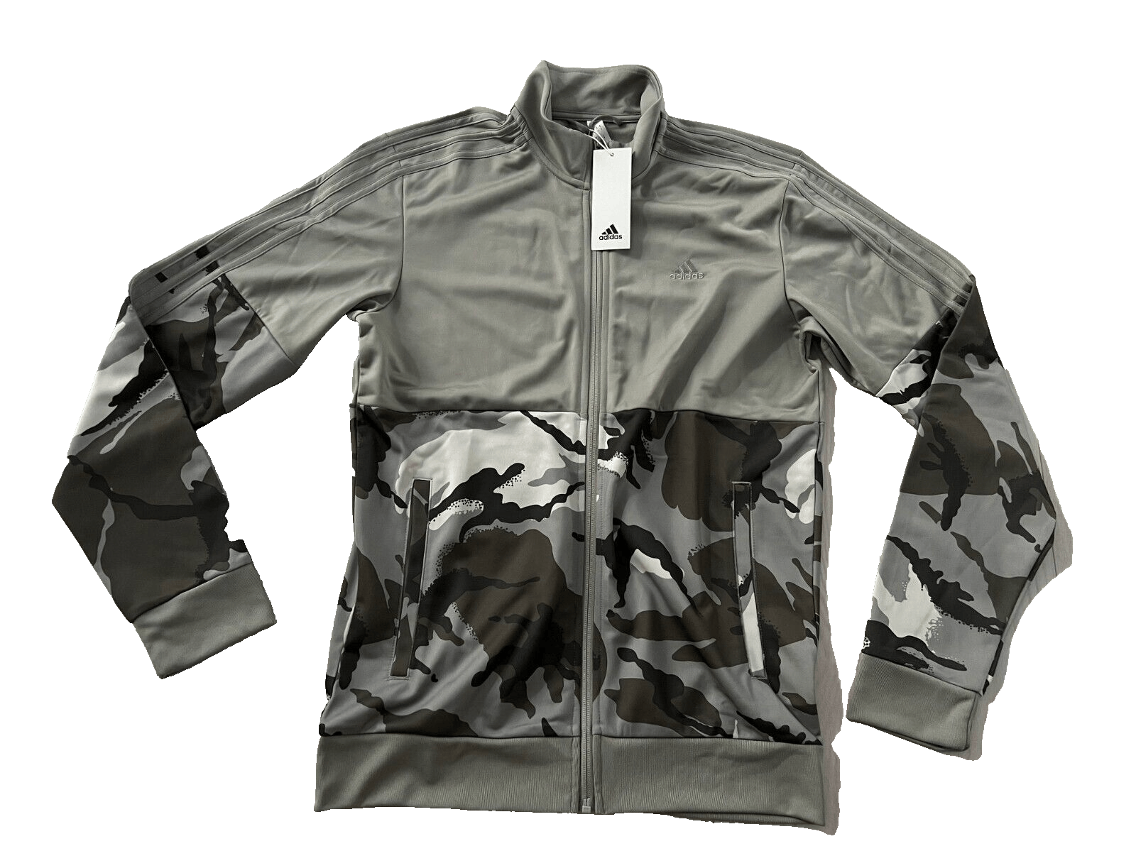 Adidas Adidas IT0558 Camo Tricot Track Jacket Silver Pebble ( S ) Size US S / EU 44-46 / 1 - 3 Thumbnail