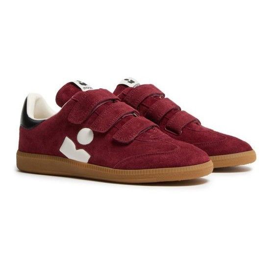 ISABEL MARANT Beth Red Velvet Suede Sneakers New & Authentic