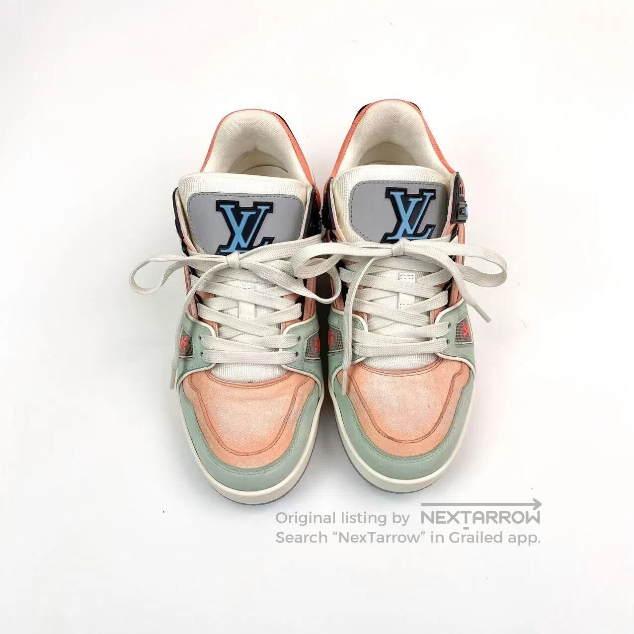 Louis Vuitton Louis Vuitton Size 2.5 Trainer green orange board shoes| Size US 6 / IT 36 - 2 Thumbnail