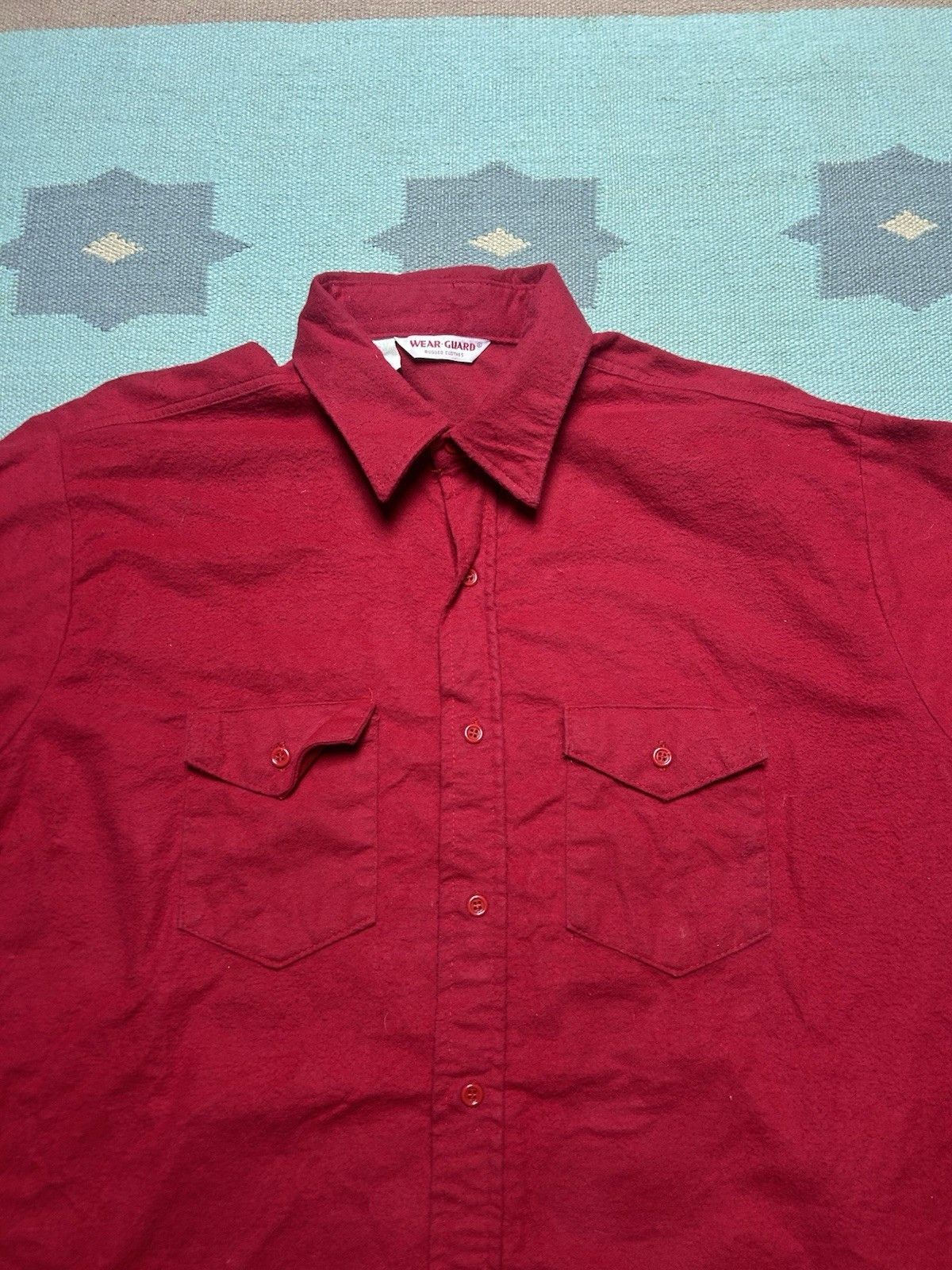 Vintage Vtg button shirt Wear Guard chamois cotton workwear XXL long Size US XXL / EU 58 / 5 - 2 Thumbnail