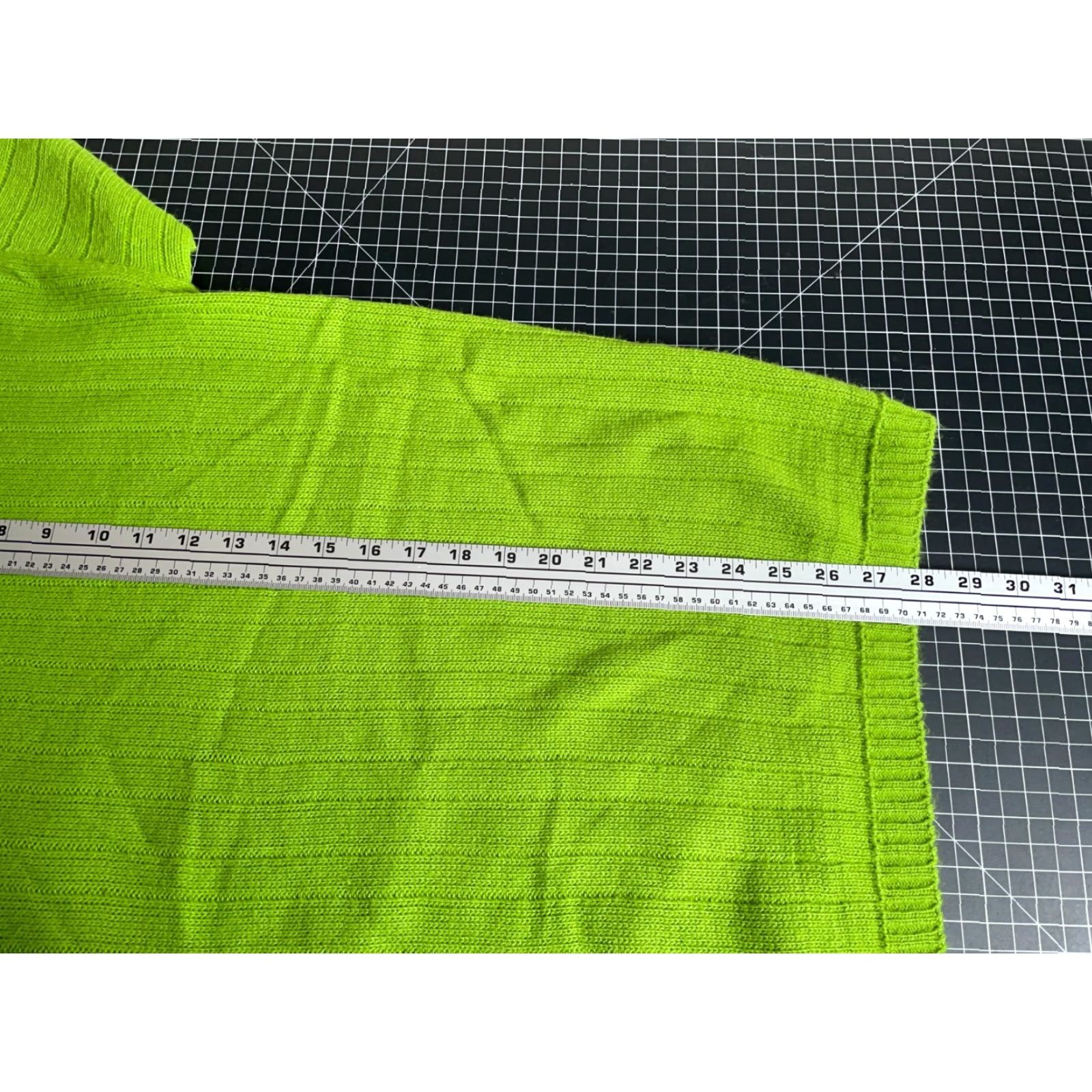 Vintage VINTAGE Amethyst Sweater Unisex One Size / Large Lime Green Knit Mock Neck Ribbed Pullover 80s Hipster Retro Size US L / EU 52-54 / 3 - 6 Thumbnail