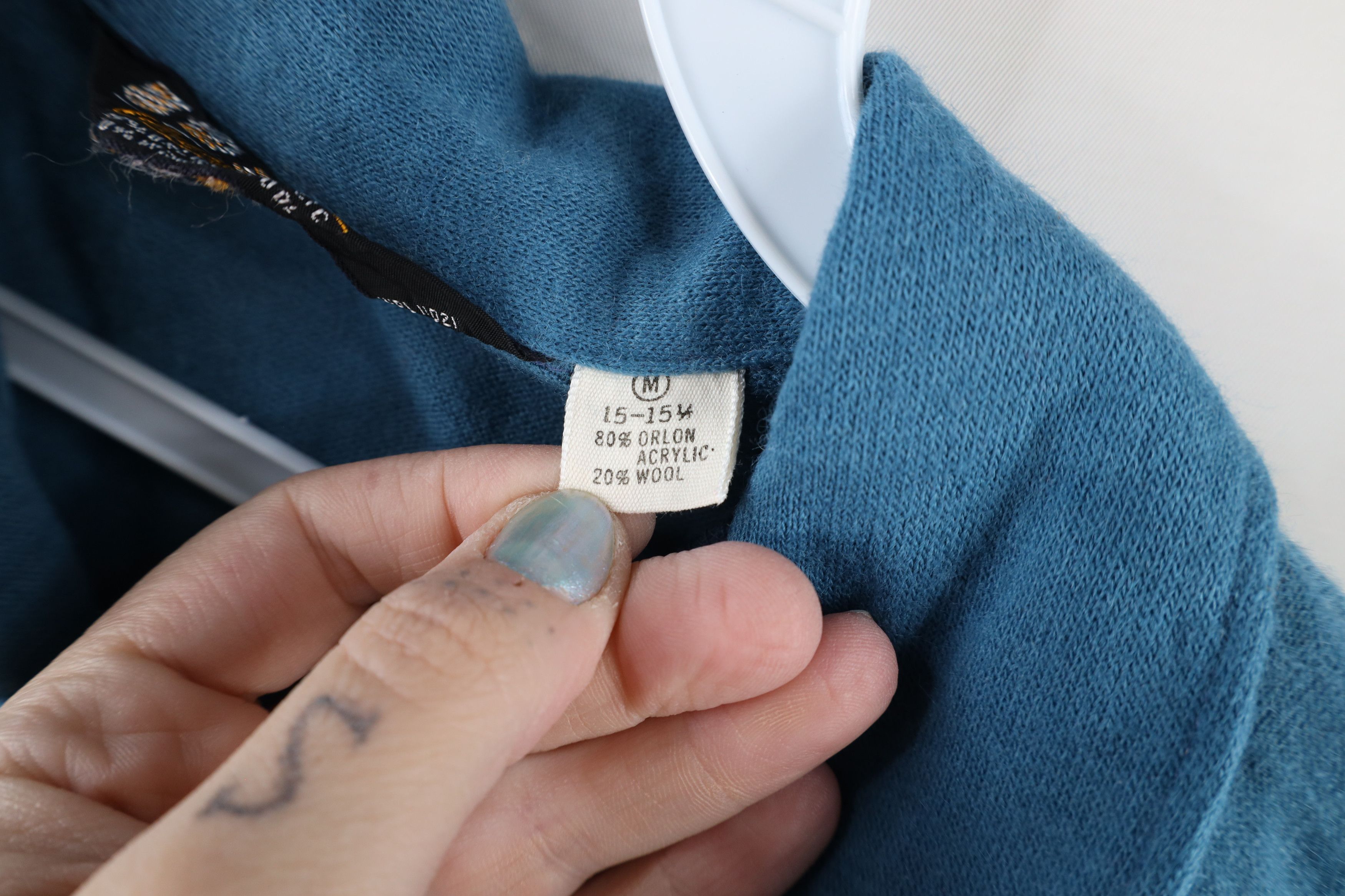 Vintage Vintage 60s 70s Streetwear Knit Long Sleeve Polo Blue USA Size US M / EU 48-50 / 2 - 6 Thumbnail