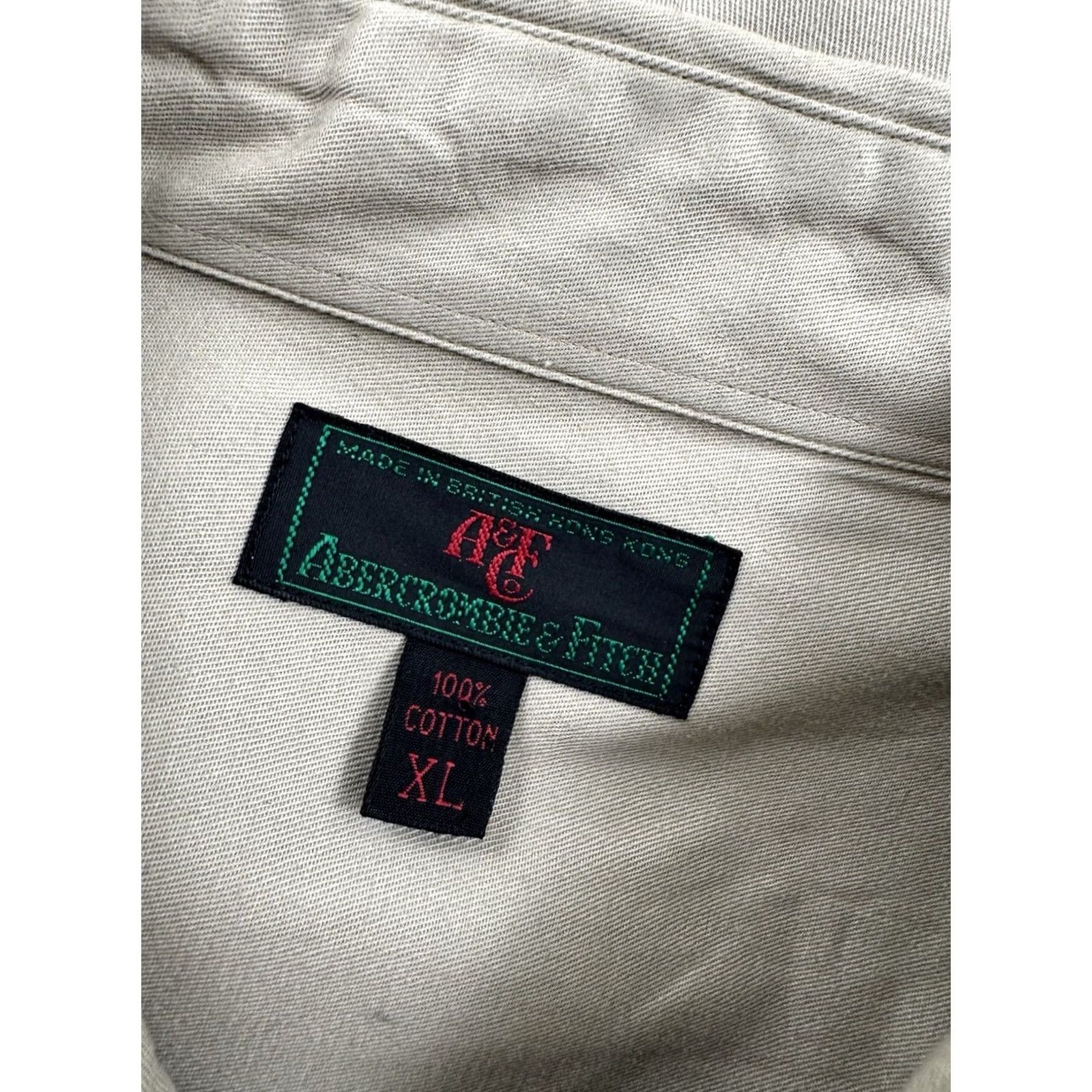 Abercrombie & Fitch Abercrombie & Fitch - Hong Kong Vintage XL Safari Bush Field Shirt - Button-Up - Long Sleeve - Tan - Men - XL - 1970s/80s Size US XL / EU 56 / 4 - 5 Thumbnail