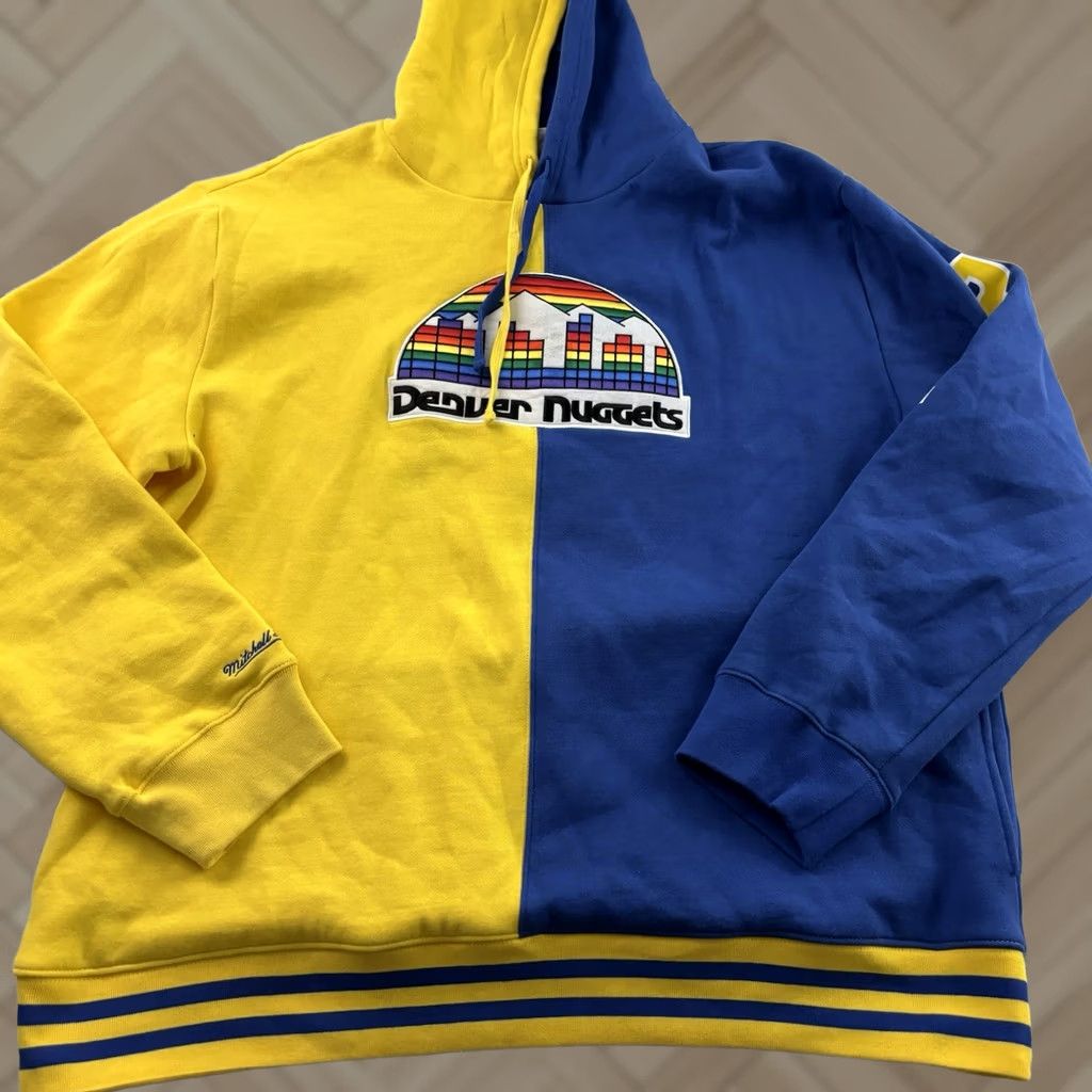 Mitchell & Ness Mitchell & Ness Denver Nuggets Hoodie Mens 3XL Yellow Pullover Sweatshirt Blue Size US XXL / EU 58 / 5 - 1 Thumbnail
