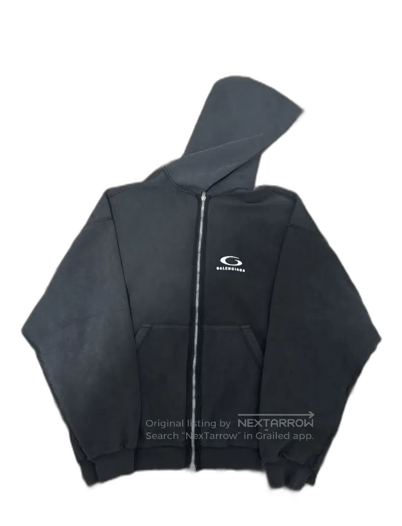 Balenciaga FW22 Dirty Polo Zip-Hoodie