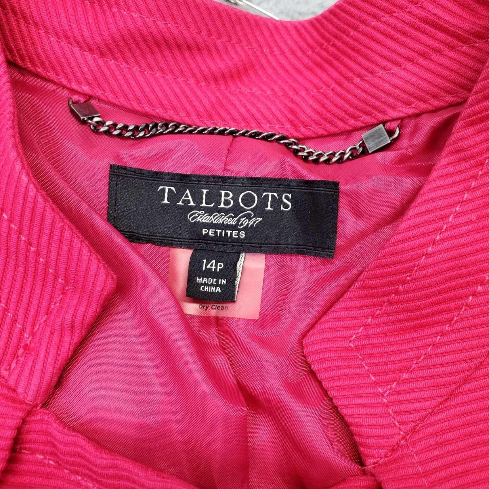 Talbots Talbots Jacket Women 14 Petite Pink 3/4 Sleeve Pockets Single Button Size XL / US 12-14 / IT 48-50 - 6 Thumbnail