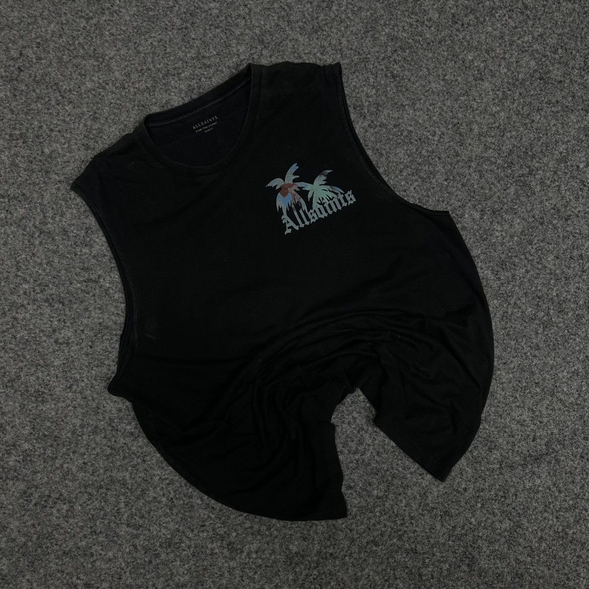 Allsaints Luxury Allsaints Tank Top Sleeves Big Logo Trashed 00s USA Size US XL / EU 56 / 4 - 2 Thumbnail