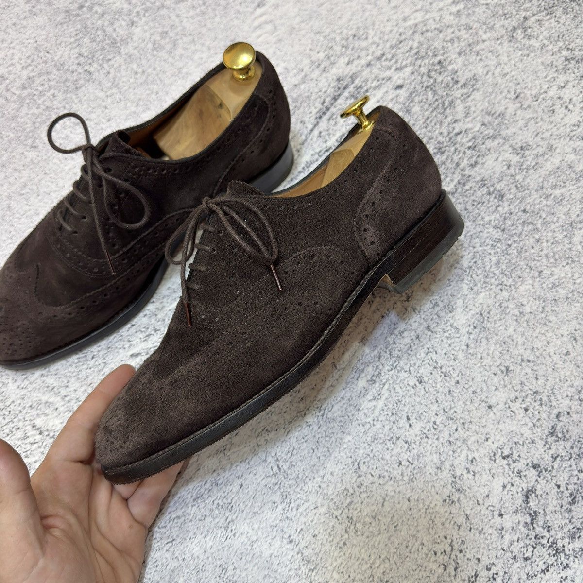 Floris van Bommel Floris Van Bommel Dark Brown Suede Oxfords Brogues US8 UK7H Size US 8 / EU 41 - 7 Thumbnail