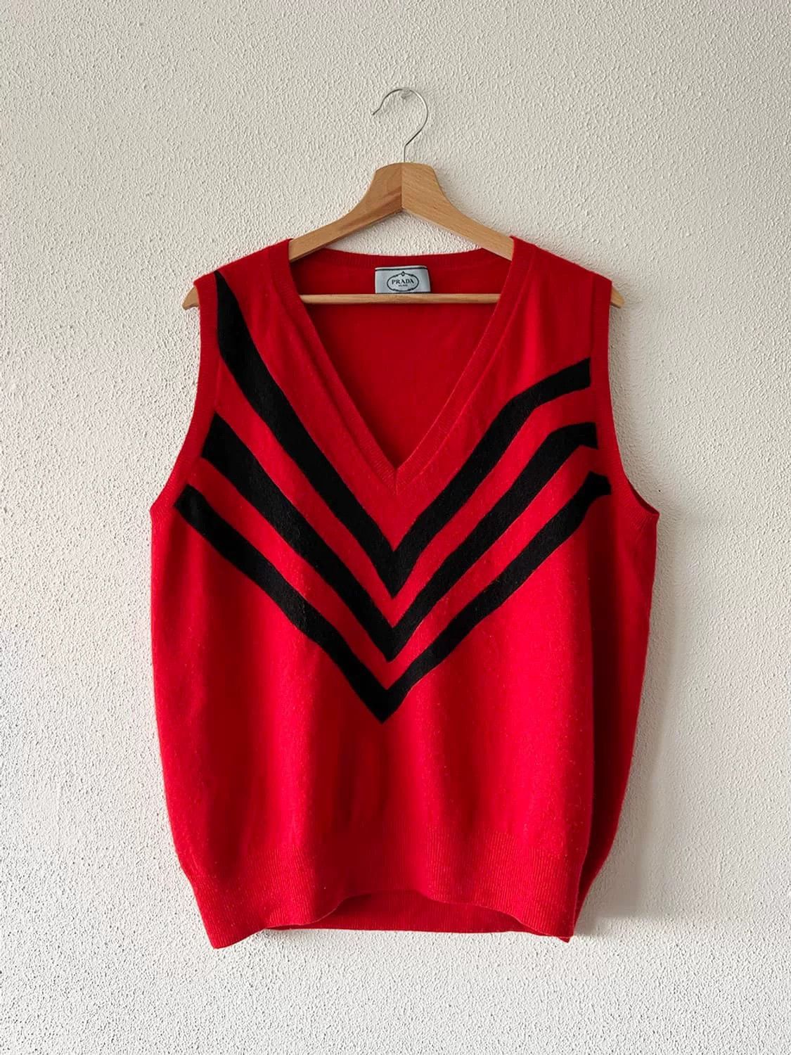 Prada Prada Campari Knit Vest Size US M / EU 48-50 / 2 - 1 Thumbnail