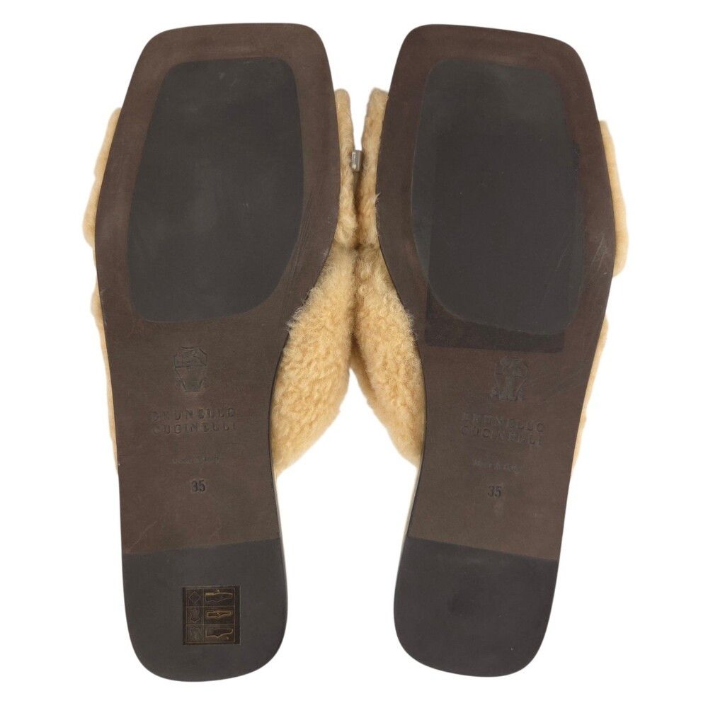 Brunello Cucinelli Brunello Cucinelli Monili Shearling Slide Sandals US 5 EU 35 Size US 5 / IT 35 - 7 Thumbnail