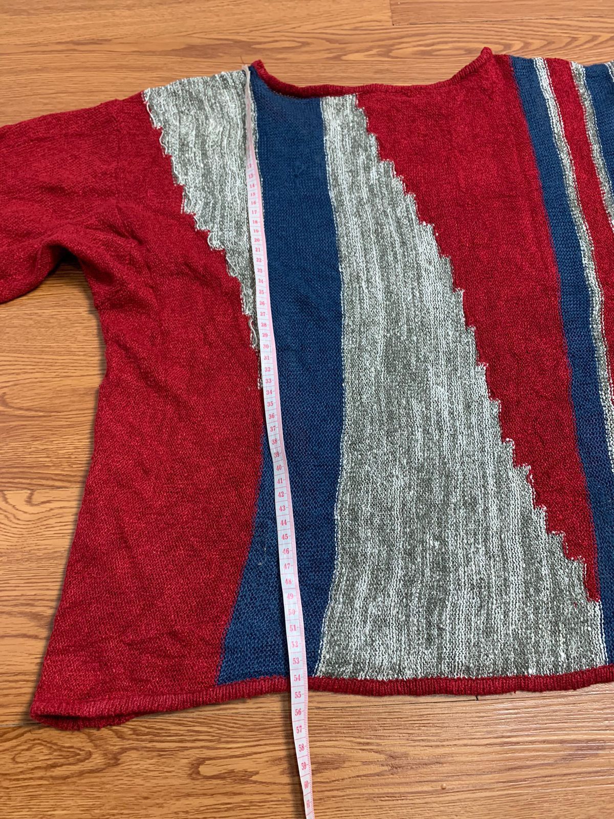 Issey Miyake 70/80s Issey Miyake Patterned Short Sleeve Knitwear Size US M / EU 48-50 / 2 - 12 Thumbnail