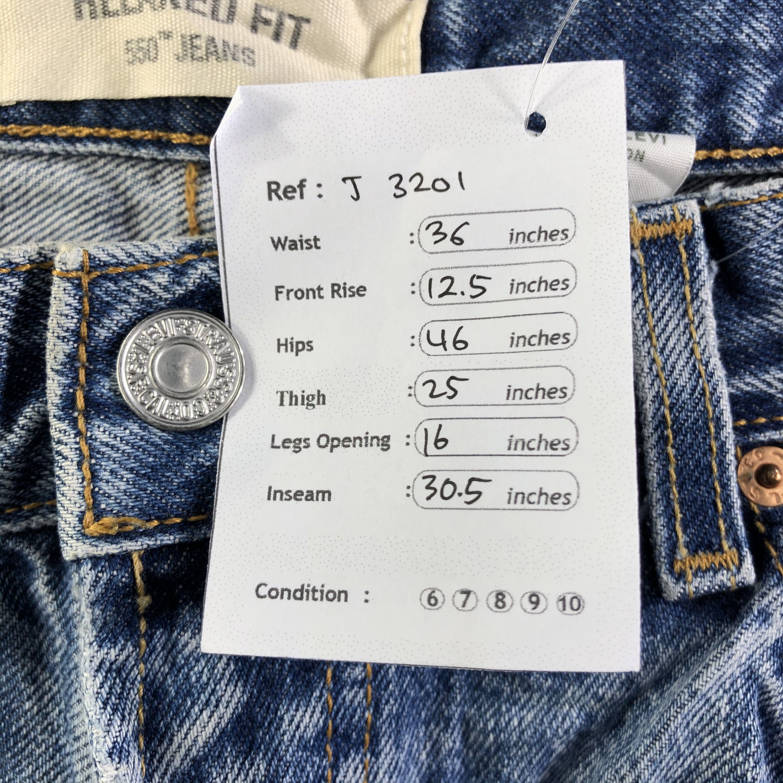 Levi's Vintage Blue Wash Levis 550 Jeans-J3201 Size US 36 / EU 52 - 13 Thumbnail