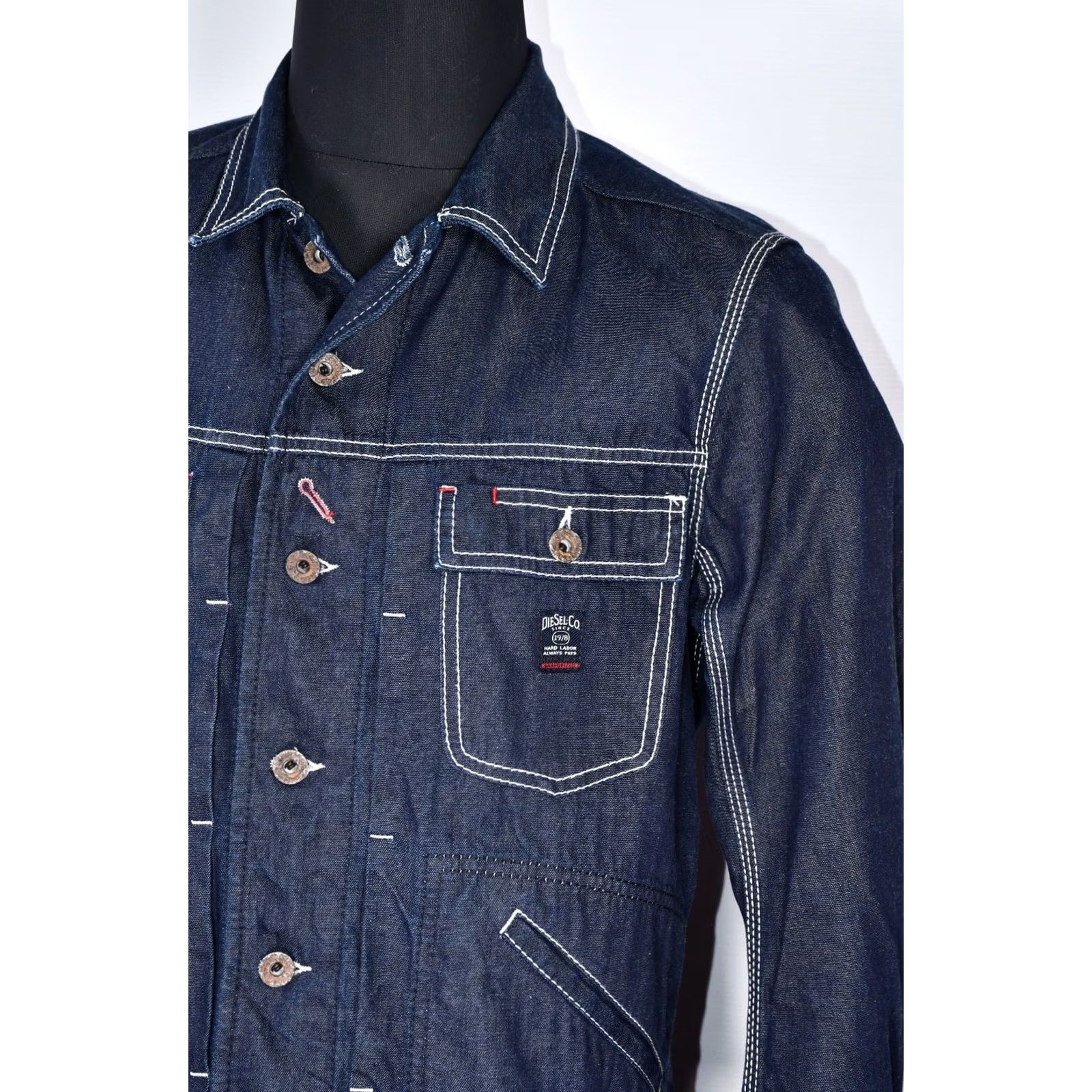 Diesel Diesel Miner-Em Embroidered Indigo Denim Jacket Men L Size US L / EU 52-54 / 3 - 4 Thumbnail
