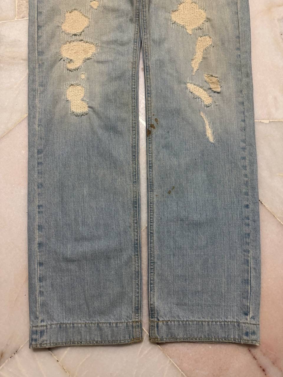 Vintage 💥Sashiko Boro Kapital Style Thrashed Rusty Jeans By Zara 90s Size US 34 / EU 50 - 9 Thumbnail