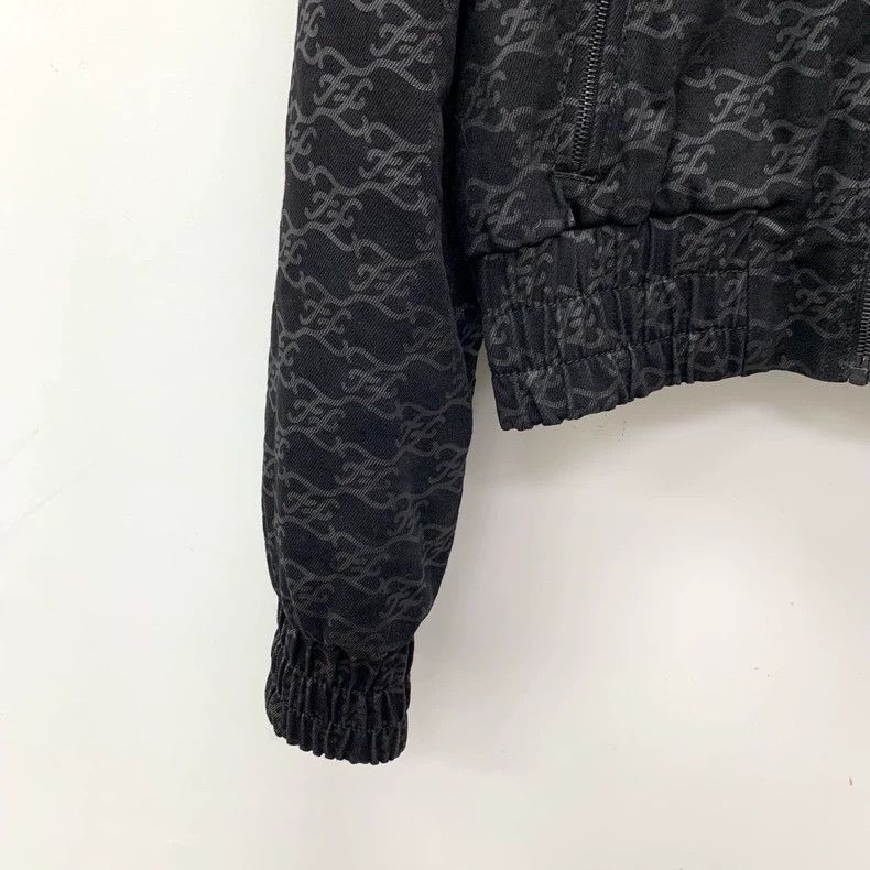 Fendi FENDI Black logo letter full-print cotton fur collar zippe Size XS / US 0-2 / IT 36-38 - 4 Thumbnail