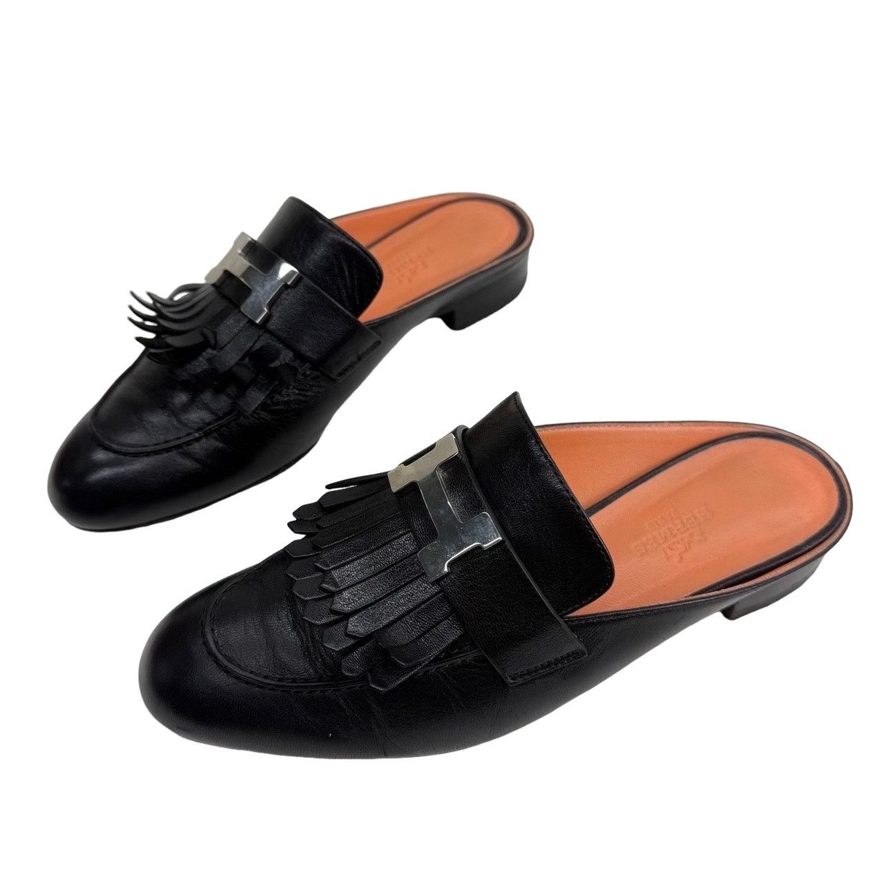 Hermes Hermes Black Leather H-Hardware Tassel Mules Size 36 Size US 6 / IT 36 - 1 Thumbnail