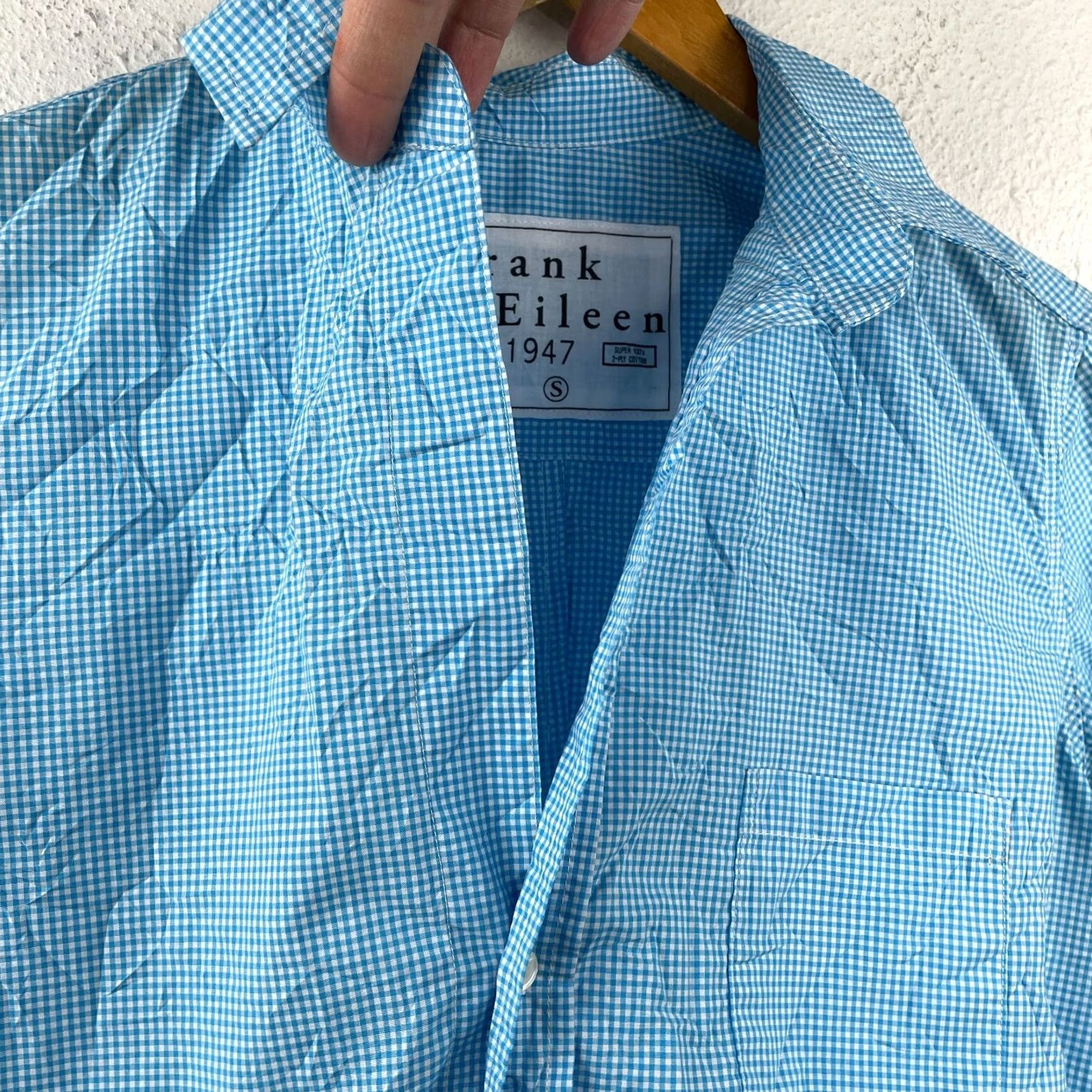 Frank & Eileen Frank & Eileen Barry Shirt Gingham Blue White XS S Classic Womens Button Cuff Long Sleeve 100% Cotton Lightweight Check Pattern Vintage: No Size S / US 4 / IT 40 - 6 Thumbnail
