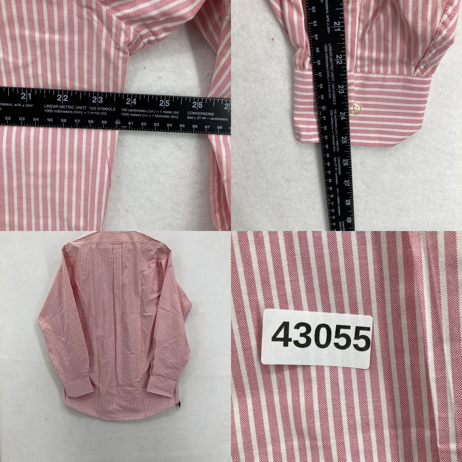 Izod IZOD Shirt Mens 16 Pink Stripe New England Oxford Button-Down Long Sleeve NWT Size US L / EU 52-54 / 3 - 8 Thumbnail