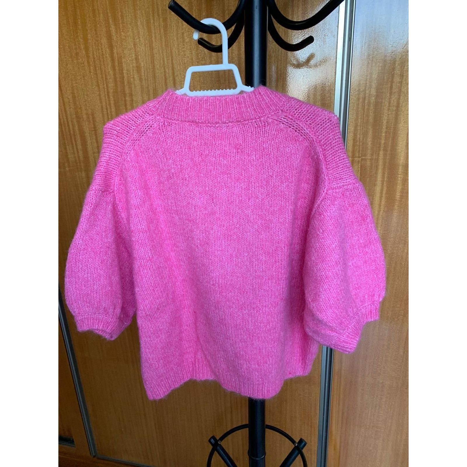 Zara ZARA NEW WOMAN PUFF SLEEVES SOFT FEEL KNIT SWEATER ALL SIZES Size L / US 10 / IT 46 - 4 Thumbnail