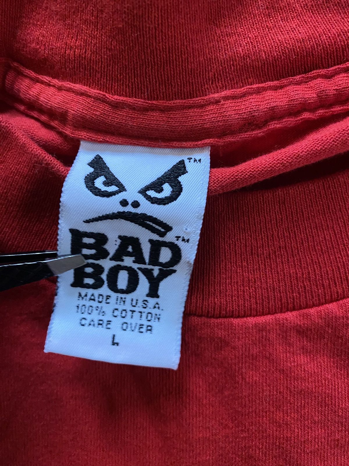 Vintage Vintage 90’s Bad Boy Victory Isn’t Handed Red Tee Size US L / EU 52-54 / 3 - 6 Thumbnail