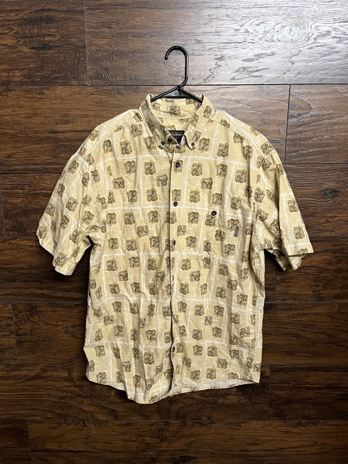Woolrich Woolen Mills VTG Woolrich S/S Button Up - Deer / Buck Hunter Collar - L Size US L / EU 52-54 / 3 - 1 Thumbnail