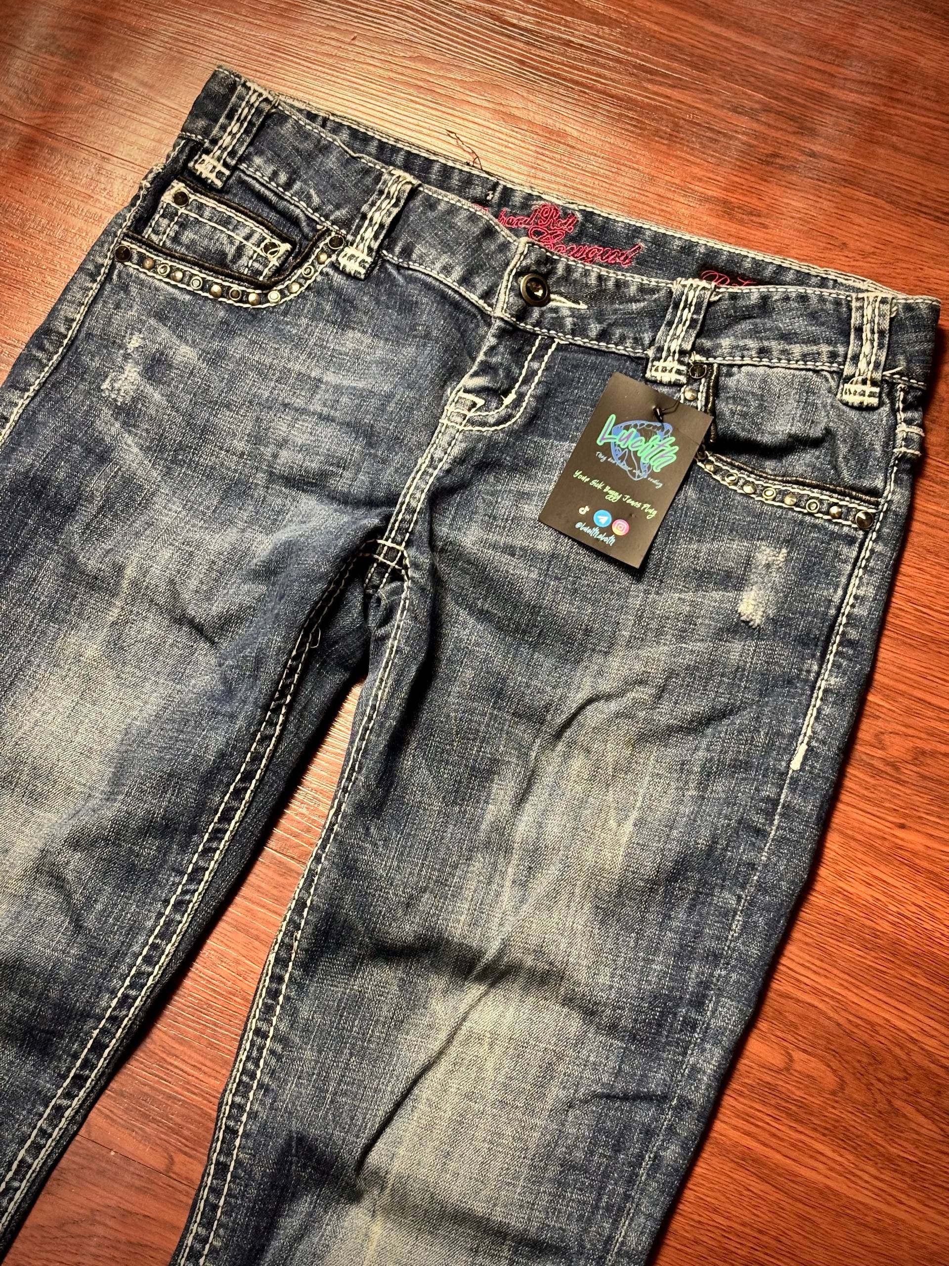 Miss Me Vintage Y2K Distressed Flap Pocket Bootcut Jeans Wash Denim Size 32" / US 10 / IT 46 - 3 Thumbnail