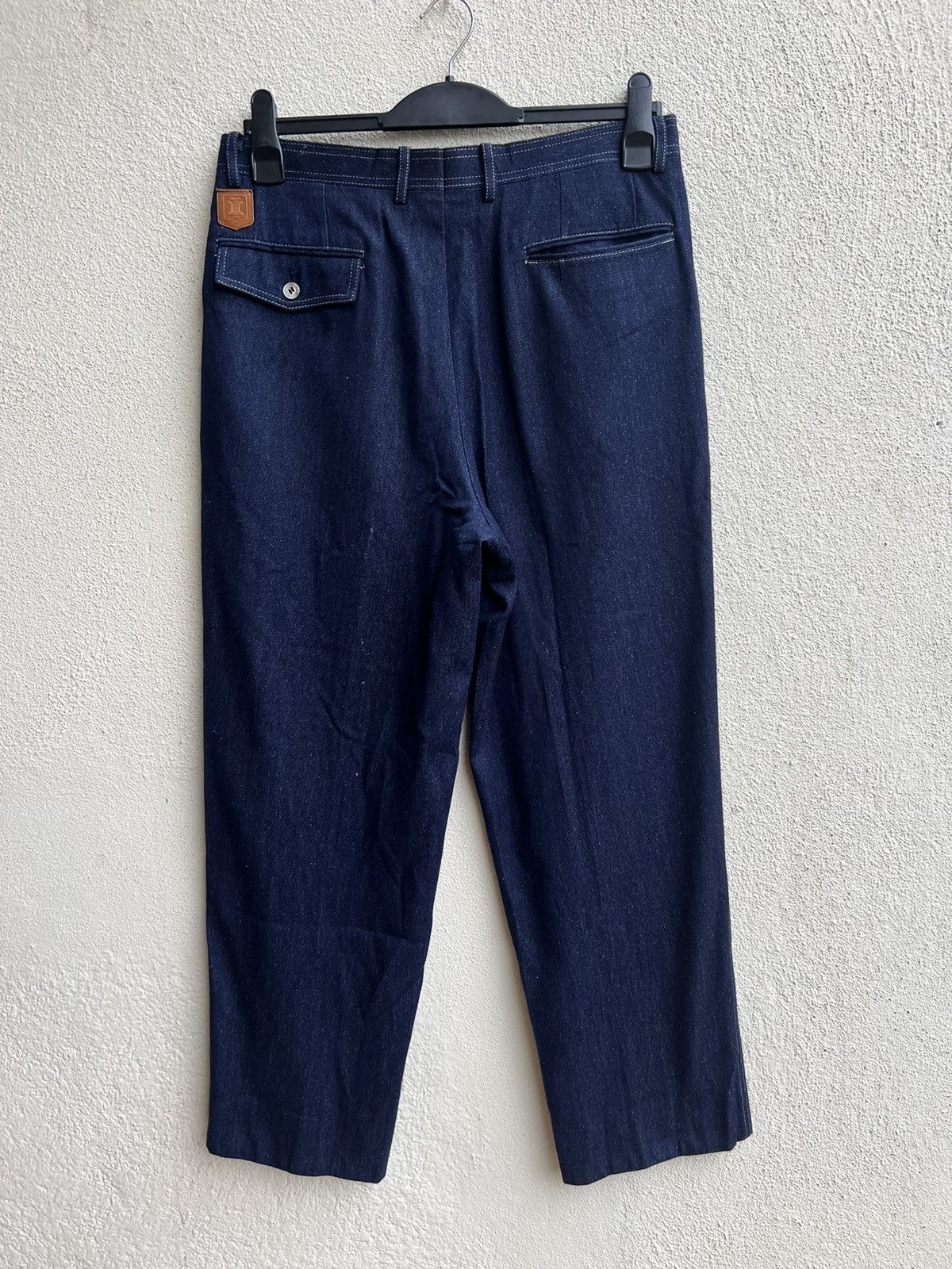 Celine Vintage 90s Celine Paris Distressed Wool Silk Trouser Pant Size US 32 / EU 48 - 25 Thumbnail