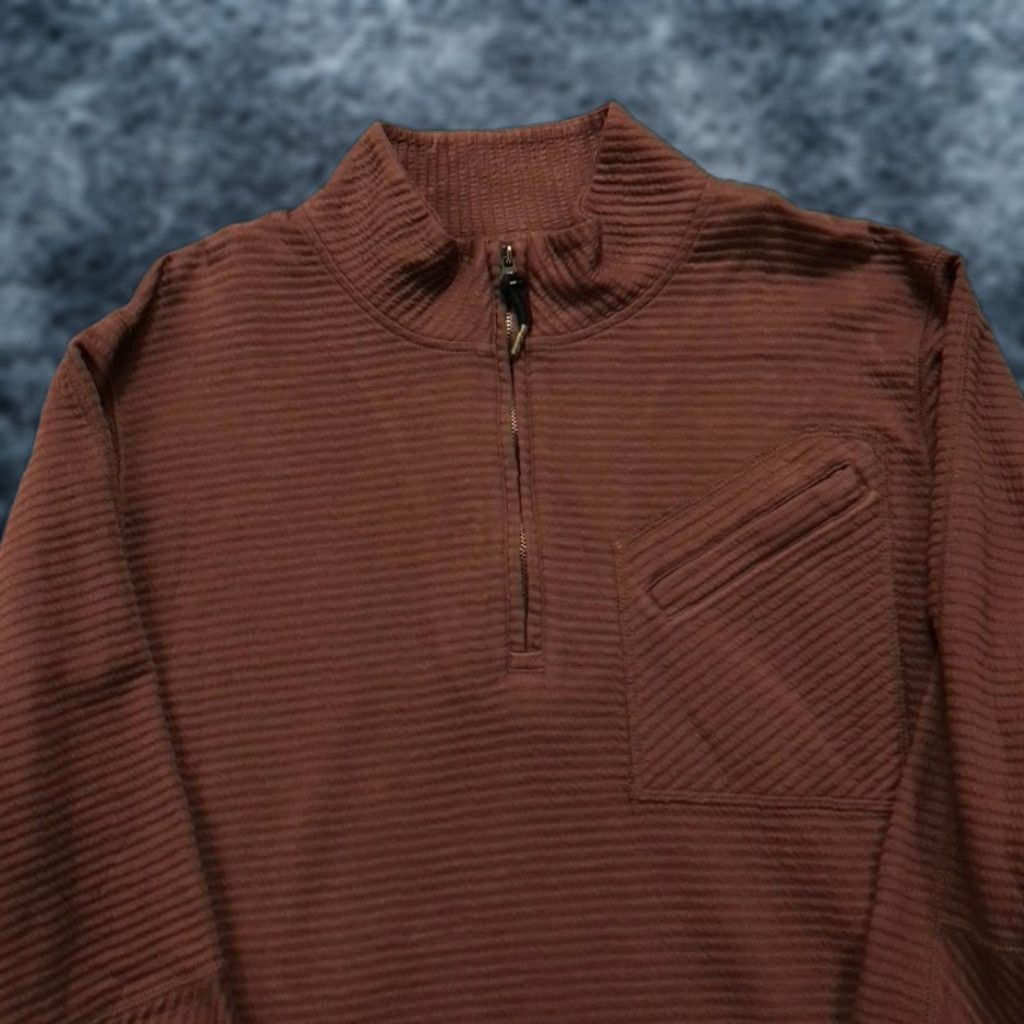Billy Reid Jacket Mens 2XL Red Burgundy 1/4 Zip Quilted Pullover Classic Mens