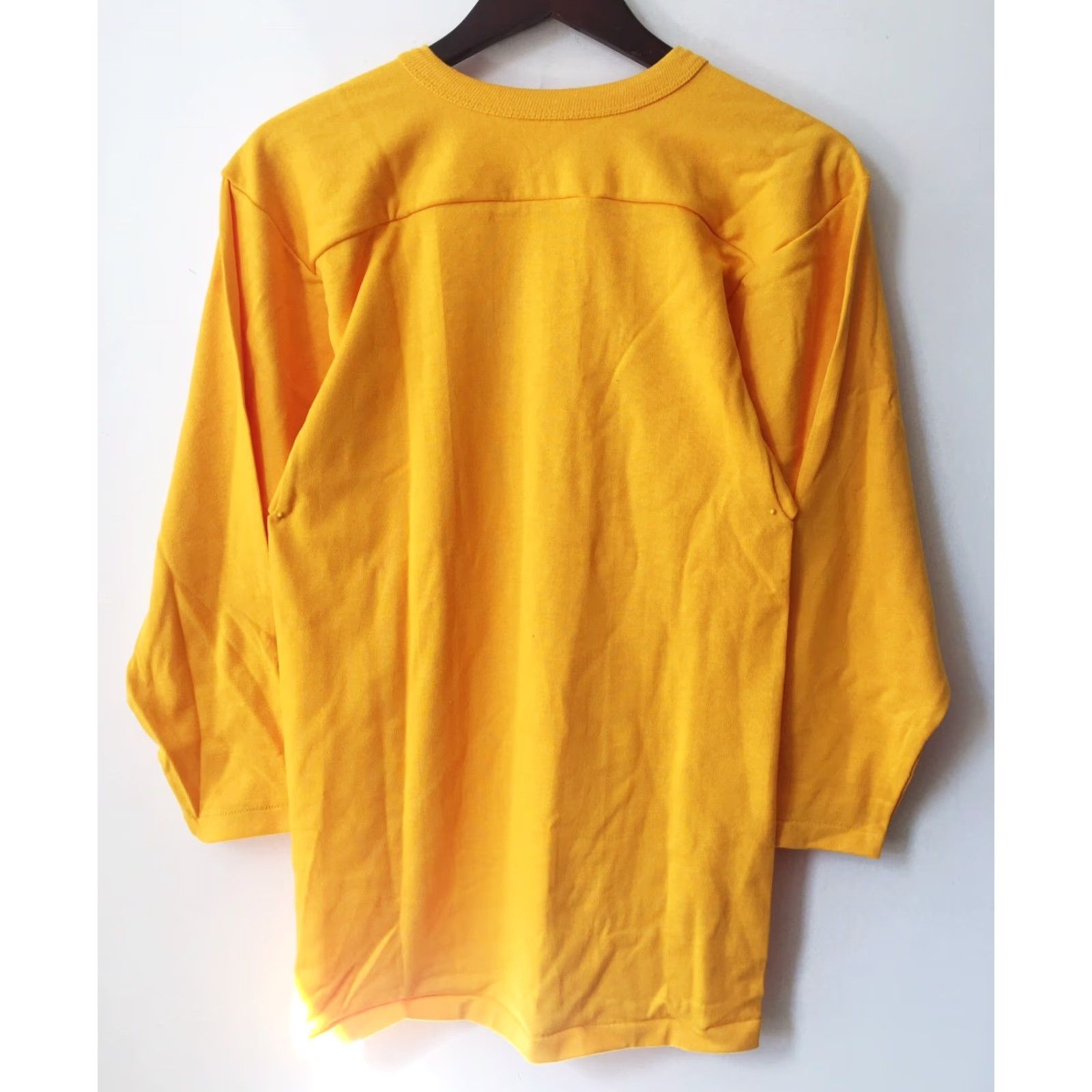 Russell Athletic VINTAGE Russell Athletic T-Shirt Mens Small 3/4 Sleeve V-Neck Yellow 90s Deadstock NWOT Athletic Gold 1990s USA Size US S / EU 44-46 / 1 - 4 Thumbnail