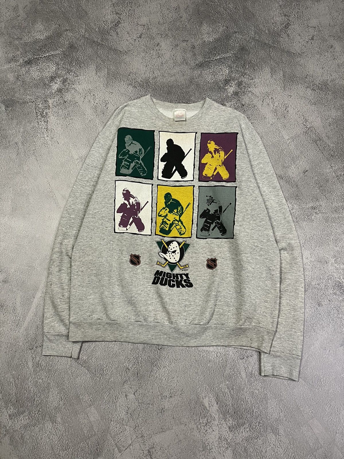 NHL × Vintage Crazy Vintage 90’s Mighty Ducks NHL Hockey Grey Sweatshirt Size US XL / EU 56 / 4 - 1 Thumbnail