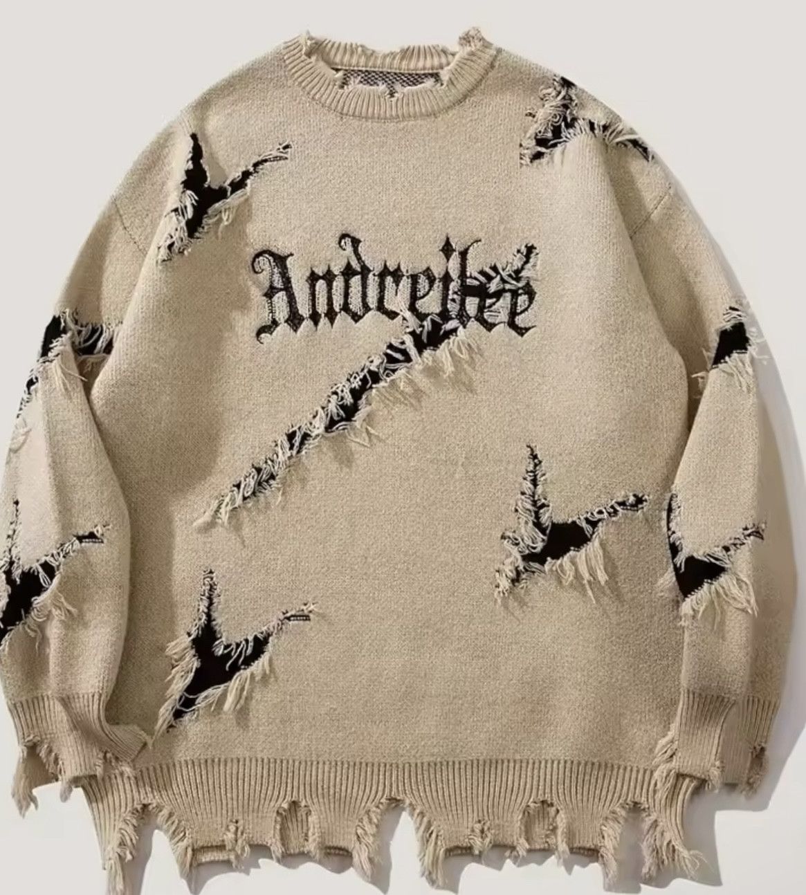 Vintage Streetwear Vintage American Dark Distressed Sweater Jacquard Size US XL / EU 56 / 4 - 1 Thumbnail
