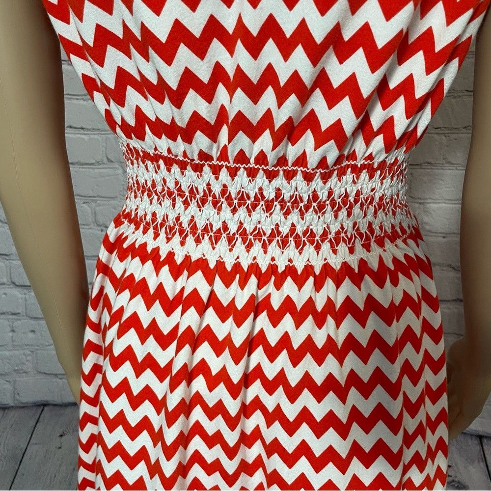 Kate Spade Kate Spade Red Chevron Cotton Sleeveless Dress Size XS Size XS / US 0-2 / IT 36-38 - 8 Thumbnail