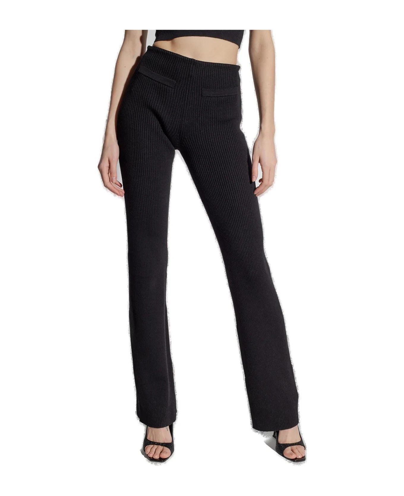 Saint Laurent Paris oc11z1125 Low Waisted Ribbed Wool Pant in Black Size 36" / US 14 / IT 50 - 2 Thumbnail
