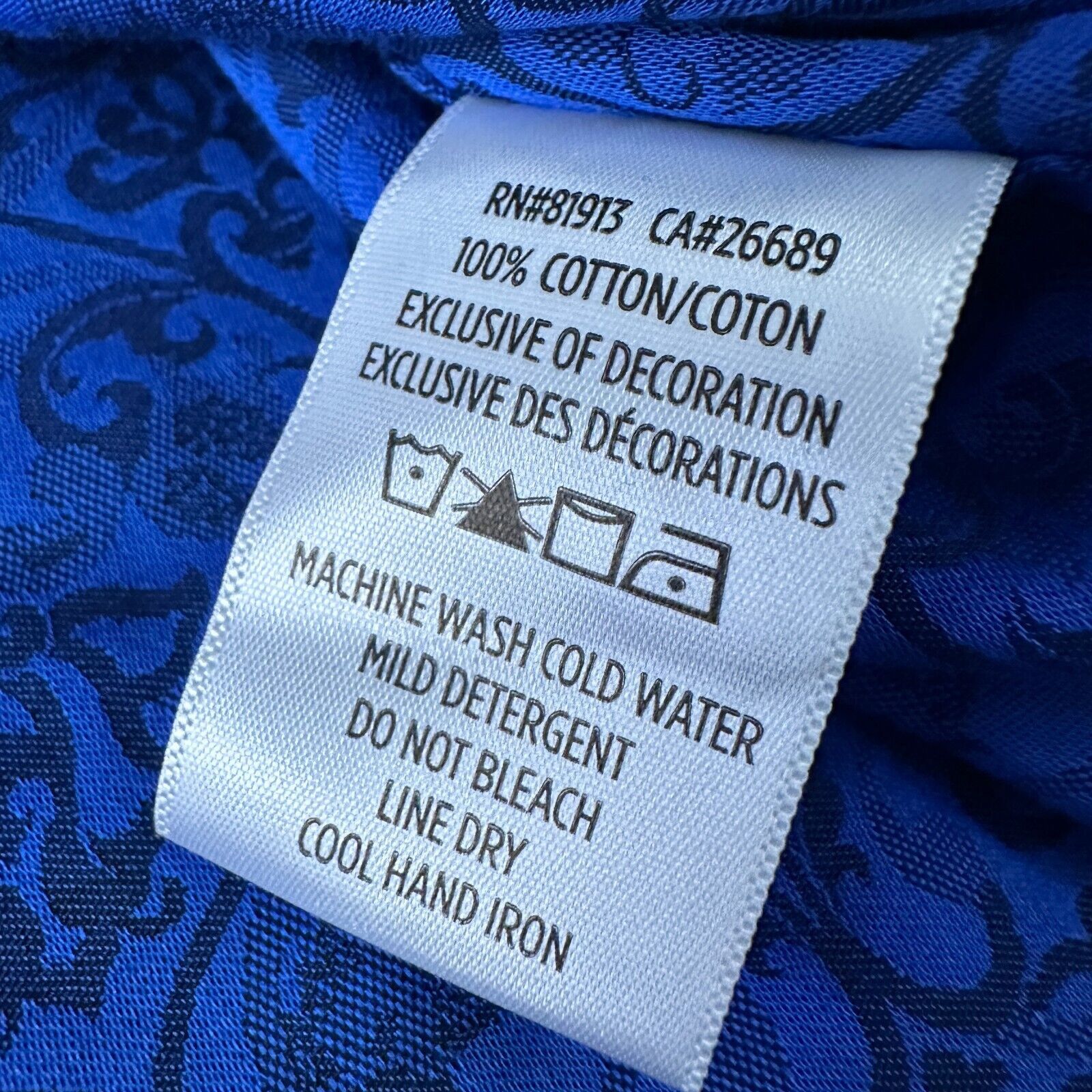 Robert Graham Robert Graham Shirt Men's 3XL XXXL Blue Damask Flip Cuff Size US XXL / EU 58 / 5 - 9 Thumbnail