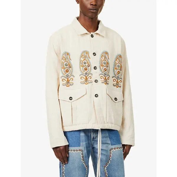 Kartik Research o1tko10426 Ranthambore Embroidered Jacket in Ivory Size US S / EU 44-46 / 1 - 3 Thumbnail