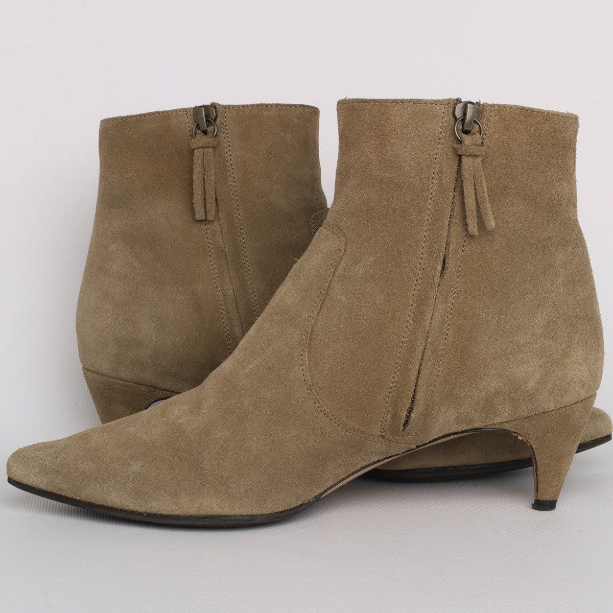 Isabel Marant Isabel Marant Suede Beige Olive Heel Shoes Boots Deone Ankle Size US 7 / IT 37 - 8 Thumbnail