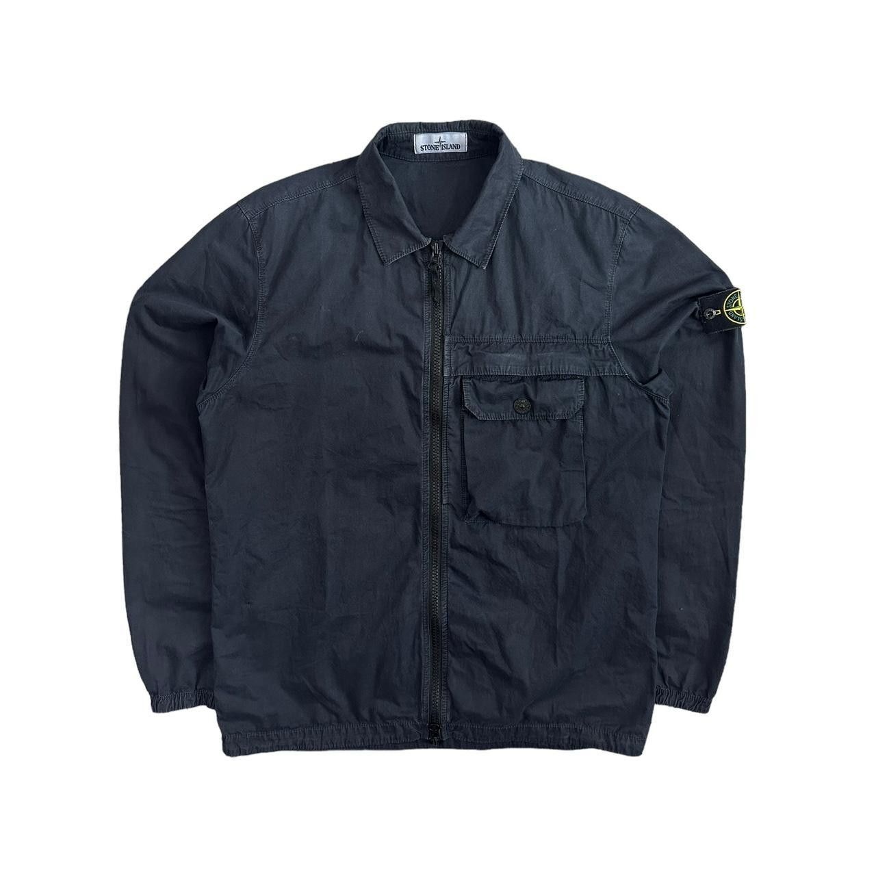 Stone Island Zip Up Canvas Overshirt
