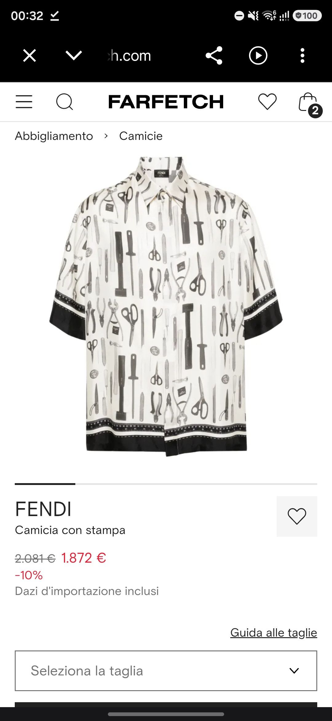 Fendi Camicia Seta n. 40 Size Size US XXS / EU 40 - 6 Thumbnail