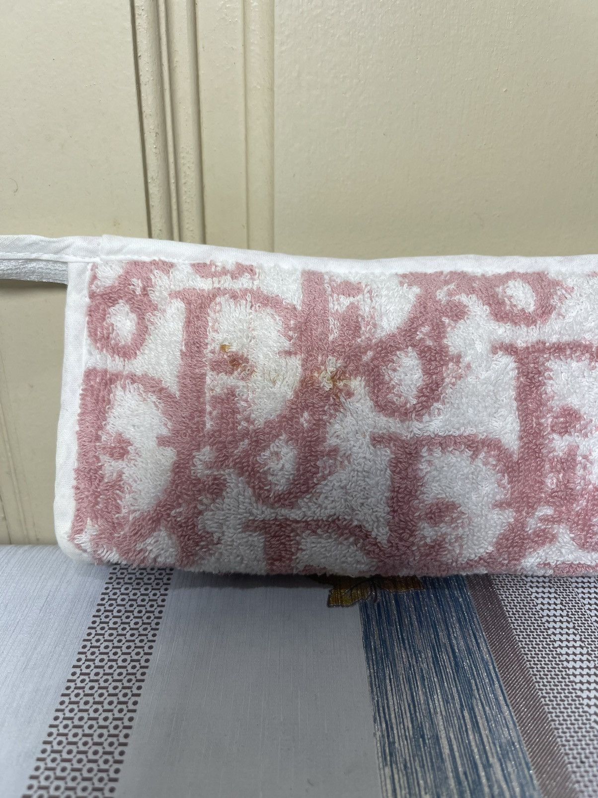 Dior Dior Vanity Case pink white cotton Size ONE SIZE - 3 Thumbnail