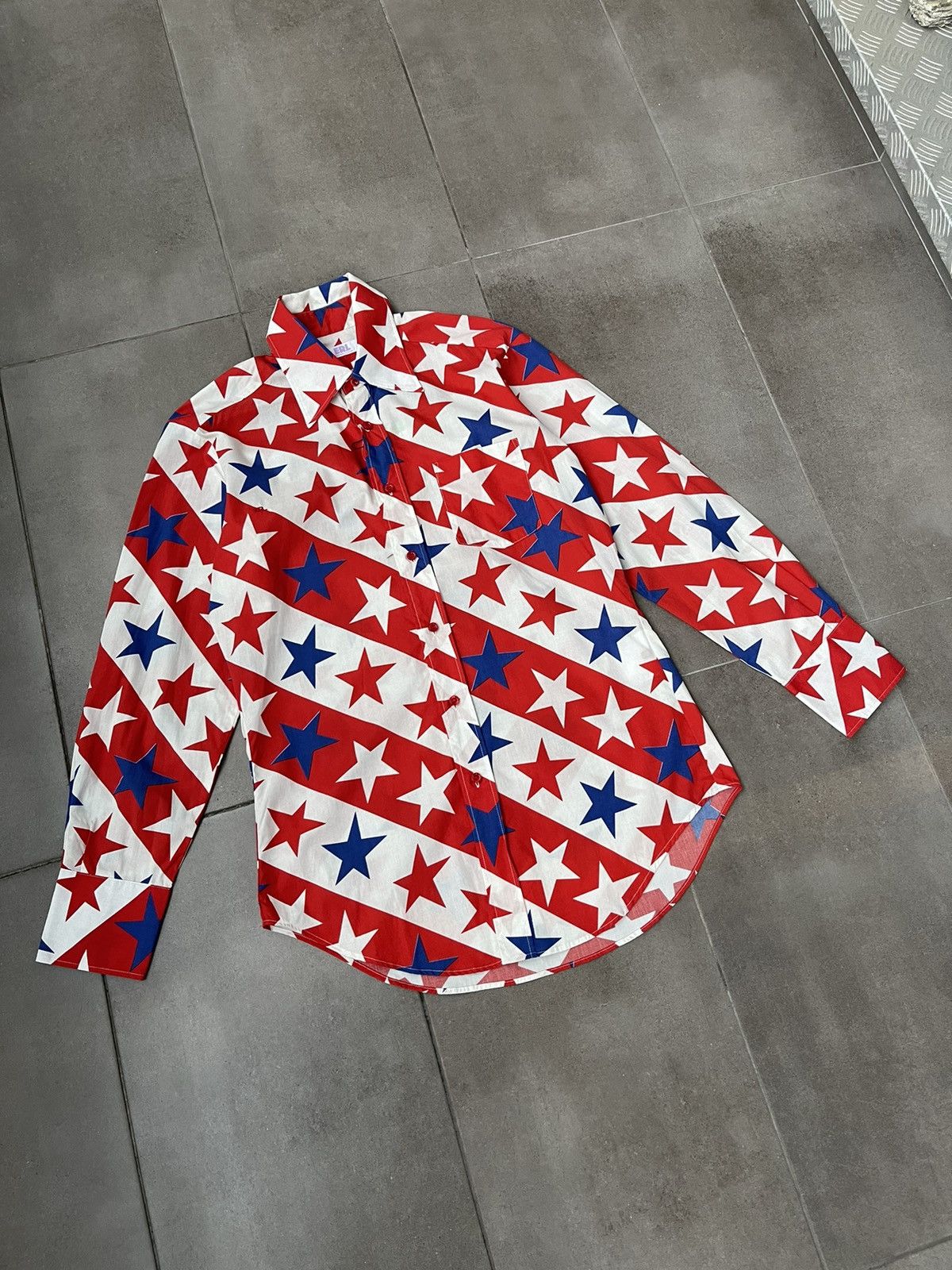 ERL !DS! FW22 ERL Star Print White Blue Red Shirt Size US M / EU 48-50 / 2 - 8 Thumbnail