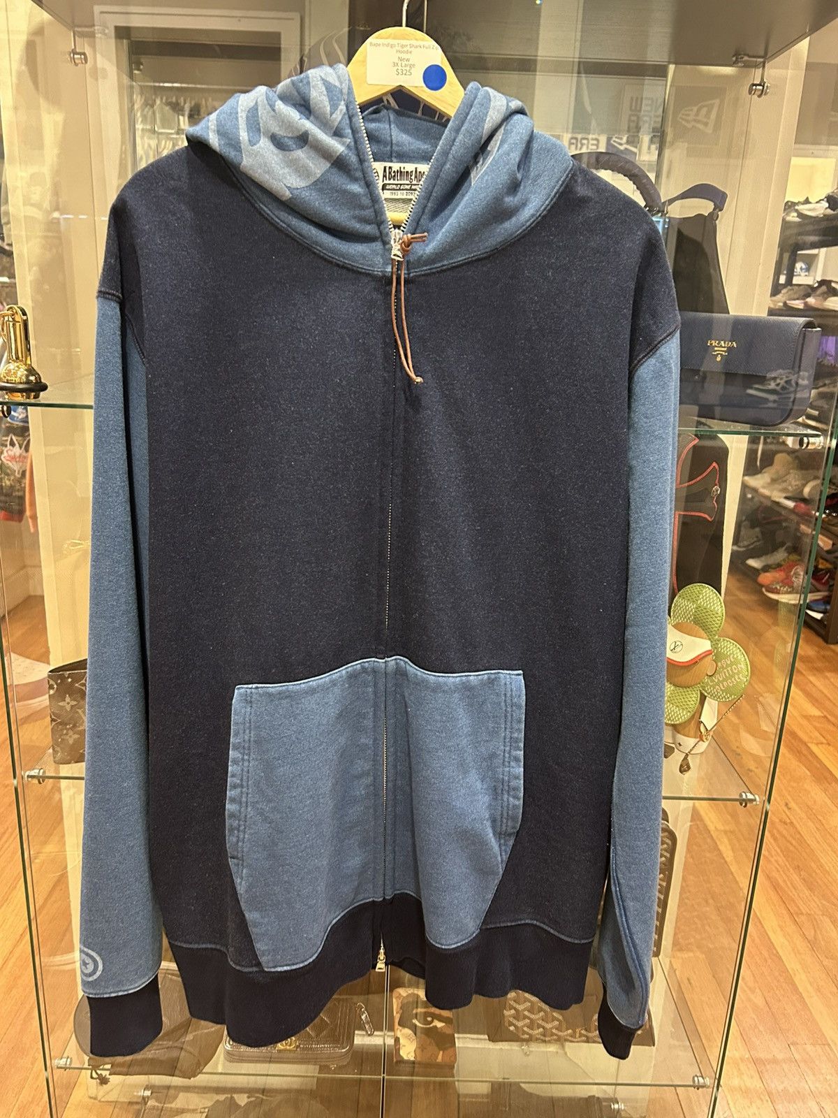 Bape Bape Indigo Tiger Shark Full Zip Hoodie Size US XXL / EU 58 / 5 - 1 Thumbnail