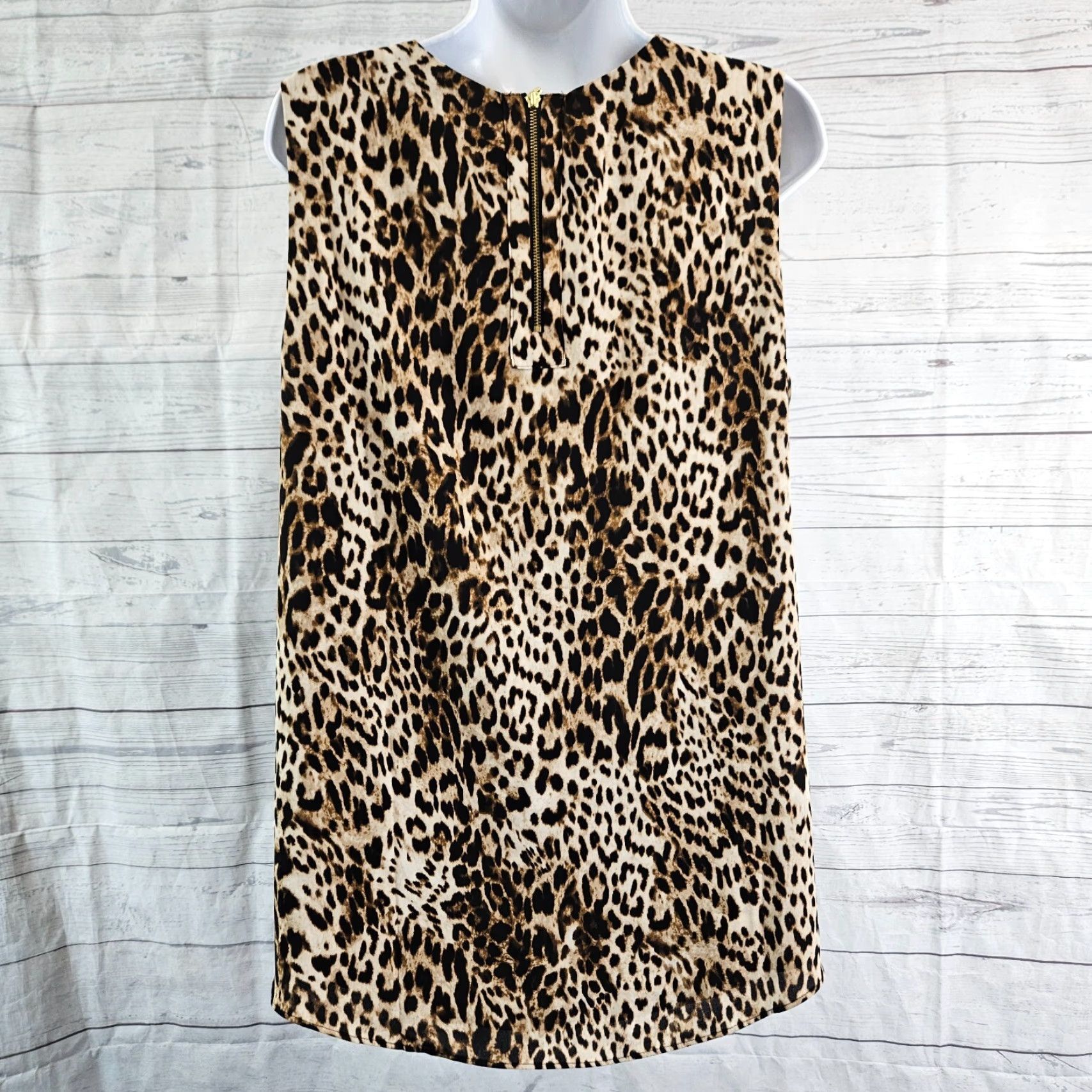 Vintage Chicos Womens Top Sleeveless Brown Animal Print Size Large Blouse Size L / US 10 / IT 46 - 4 Thumbnail