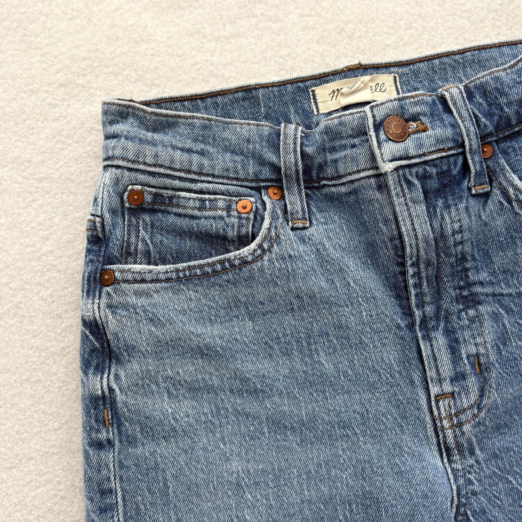 Madewell VINTAGE Madewell The Perfect Vintage Straight Jeans Womens 24 Tall Blue High Rise Stretch Size 42" / US 20 - 3 Thumbnail