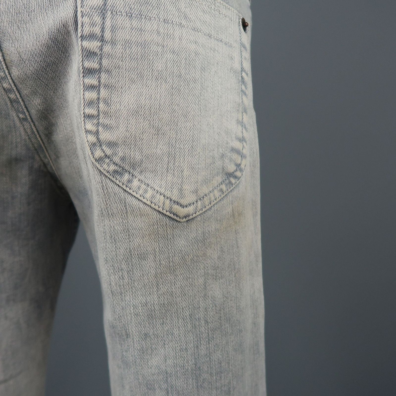 Maison Margiela Size 6 Light Grey Acid Wash Skinny Jeans Size 28" / US 6 / IT 42 - 8 Thumbnail