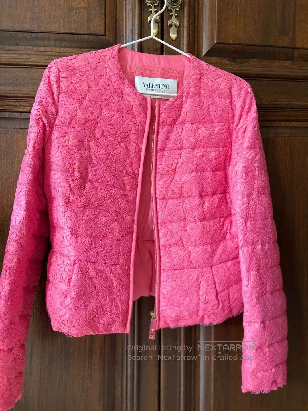 Valentino Valentino Pink Lace Cotton Coat. Size US XL / EU 56 / 4 - 2 Thumbnail