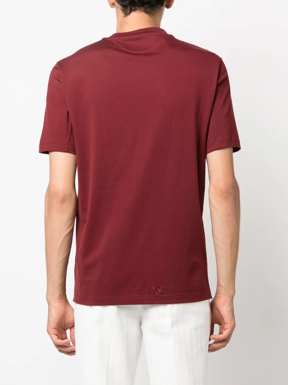 Brunello Cucinelli o1y0526 Crewneck T-Shirt in Burgundy Size US L / EU 52-54 / 3 - 3 Thumbnail