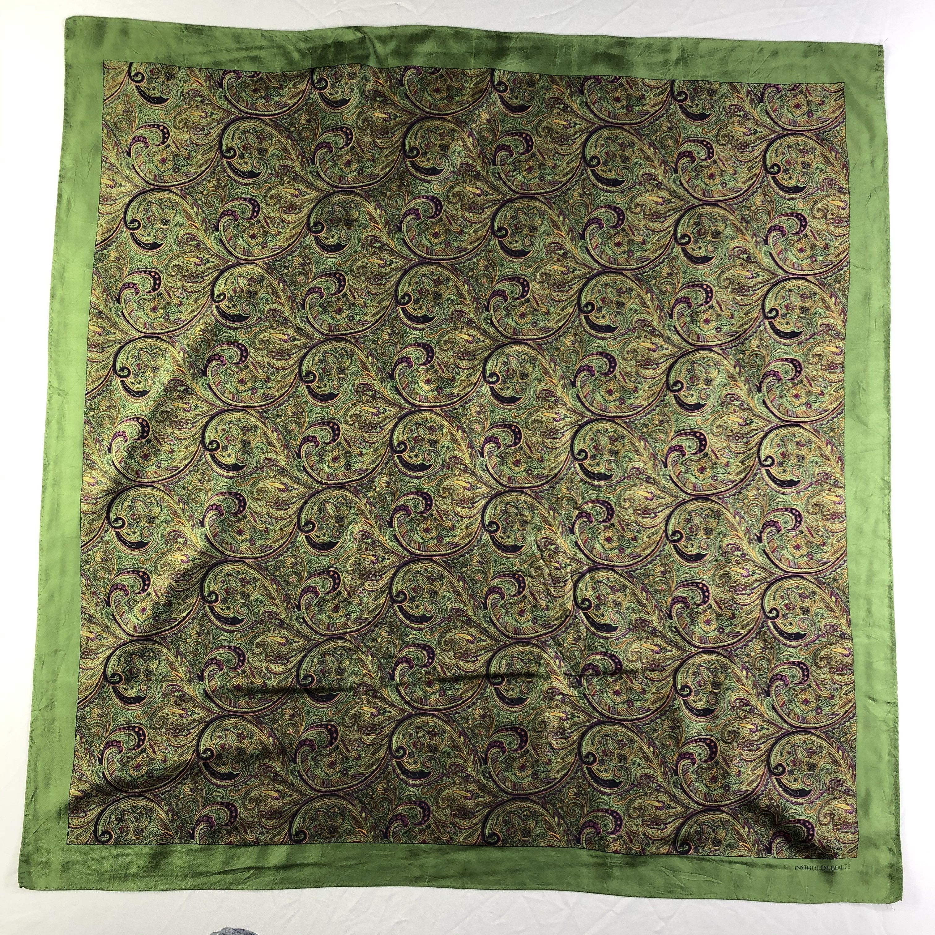 Vintage Vintage Institut De Beaute Silk Scarf Size ONE SIZE - 2 Thumbnail