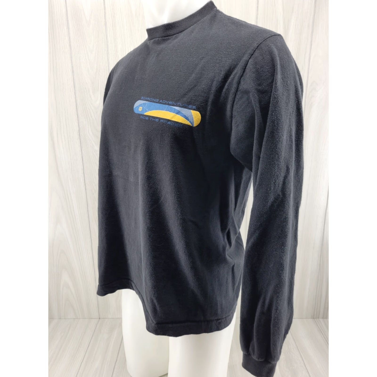 Gap Gap T-Shirt Long Sleeve Size Small Black 100% Cotton Crew Neck Relaxed Men 90s Vintage Style Boarding Adventure Size US S / EU 44-46 / 1 - 3 Thumbnail