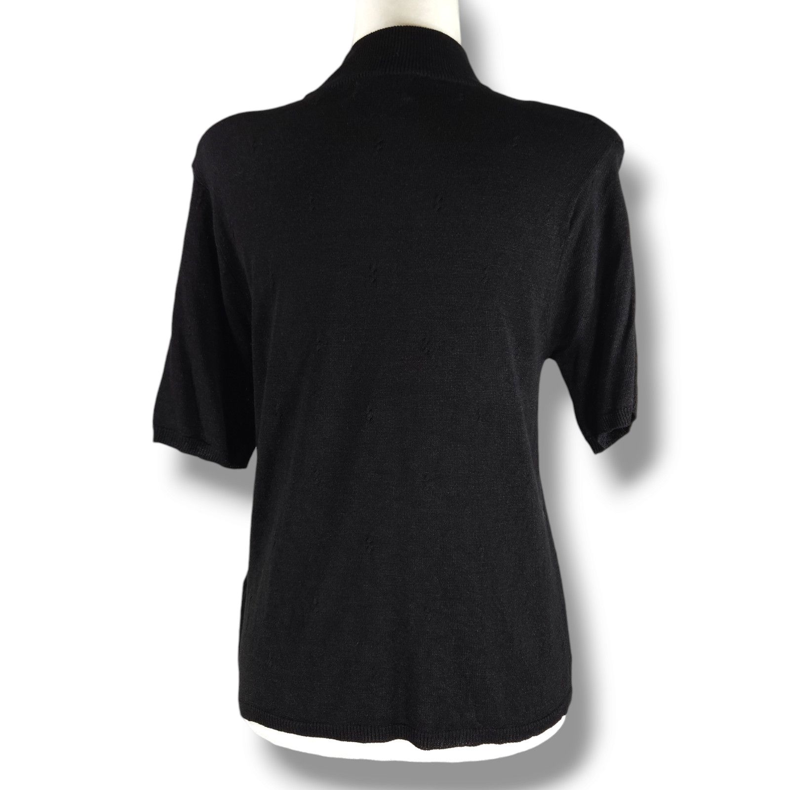 Other EUC VTG Jaclyn Smith Y2K Silk Blend Mock Neck Top Sz M Black Size M / US 6-8 / IT 42-44 - 3 Thumbnail